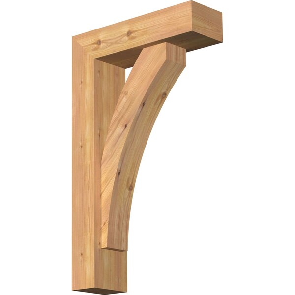 Ekena Millwork Thorton Block Smooth Bracket w/ Offset Brace, Western Red Cedar, 5 1/2"W x 18"D x 30"H BKT0604X18X30THR05SWR - main